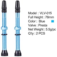 Deyan 1 par 48 mm - 60 mm - 78 mm Válvula Presta para Bicicleta Neumáticos sin cámara de Bicicleta Sellador sin cámara…